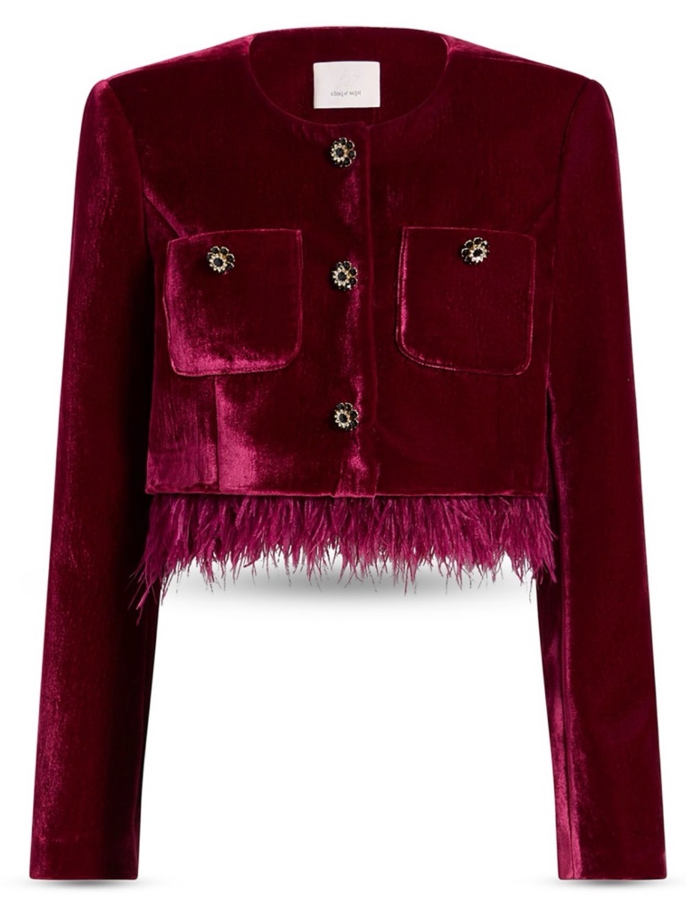 Cinq à Sept Evelina Feather Hem Jacket